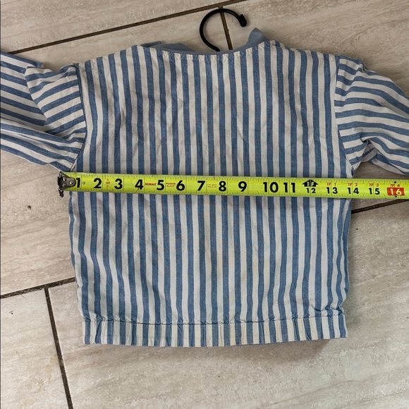 Vintage Reversible Chambray Denim Pinstripe Cow Patch Zip Jacket Kids - Picture 14 of 15